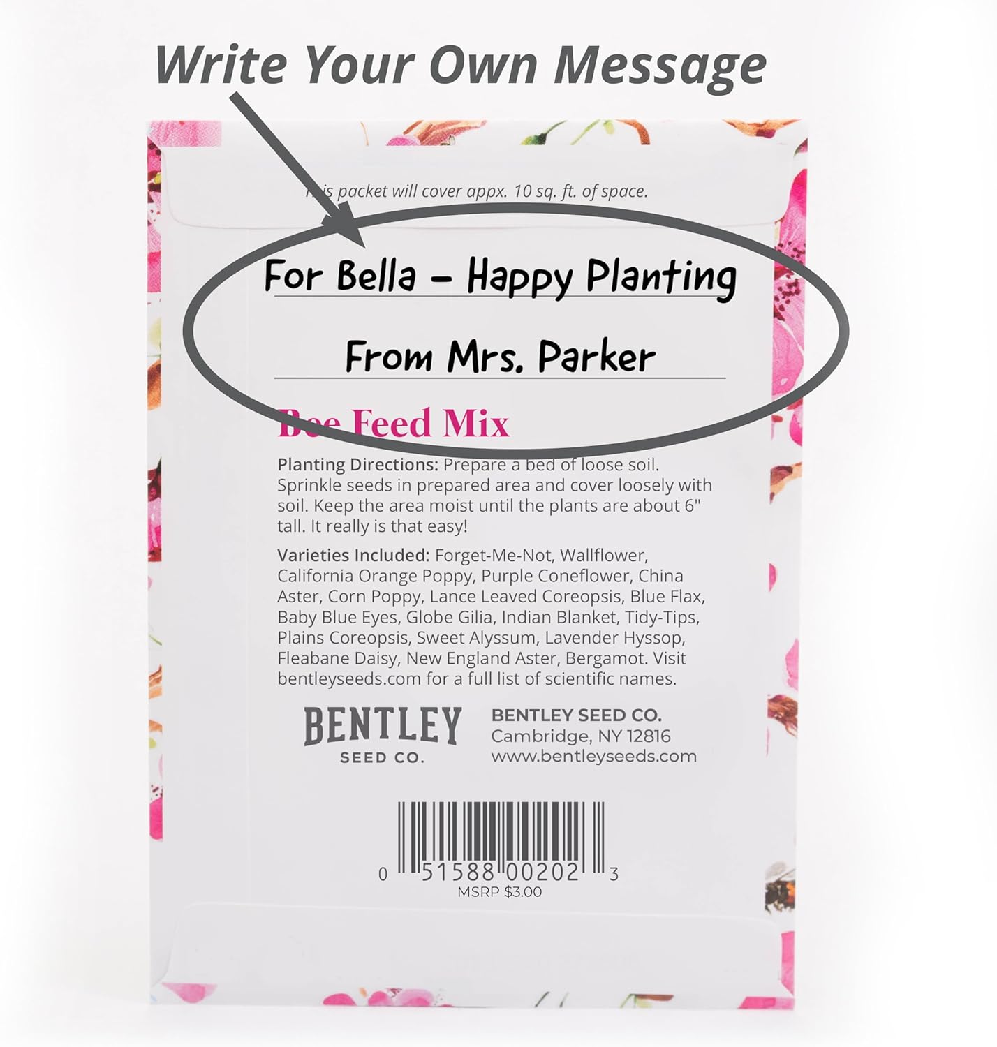 Bentley Seed Flower Mix - Pollinator Seed Mix with 5 Wildflower Seed Packets - Non-GMO Pollinator Seeds - Eco-Friendly Flower Seeds Packets for Party, Celebration, and Gifts - Pollinator Mix