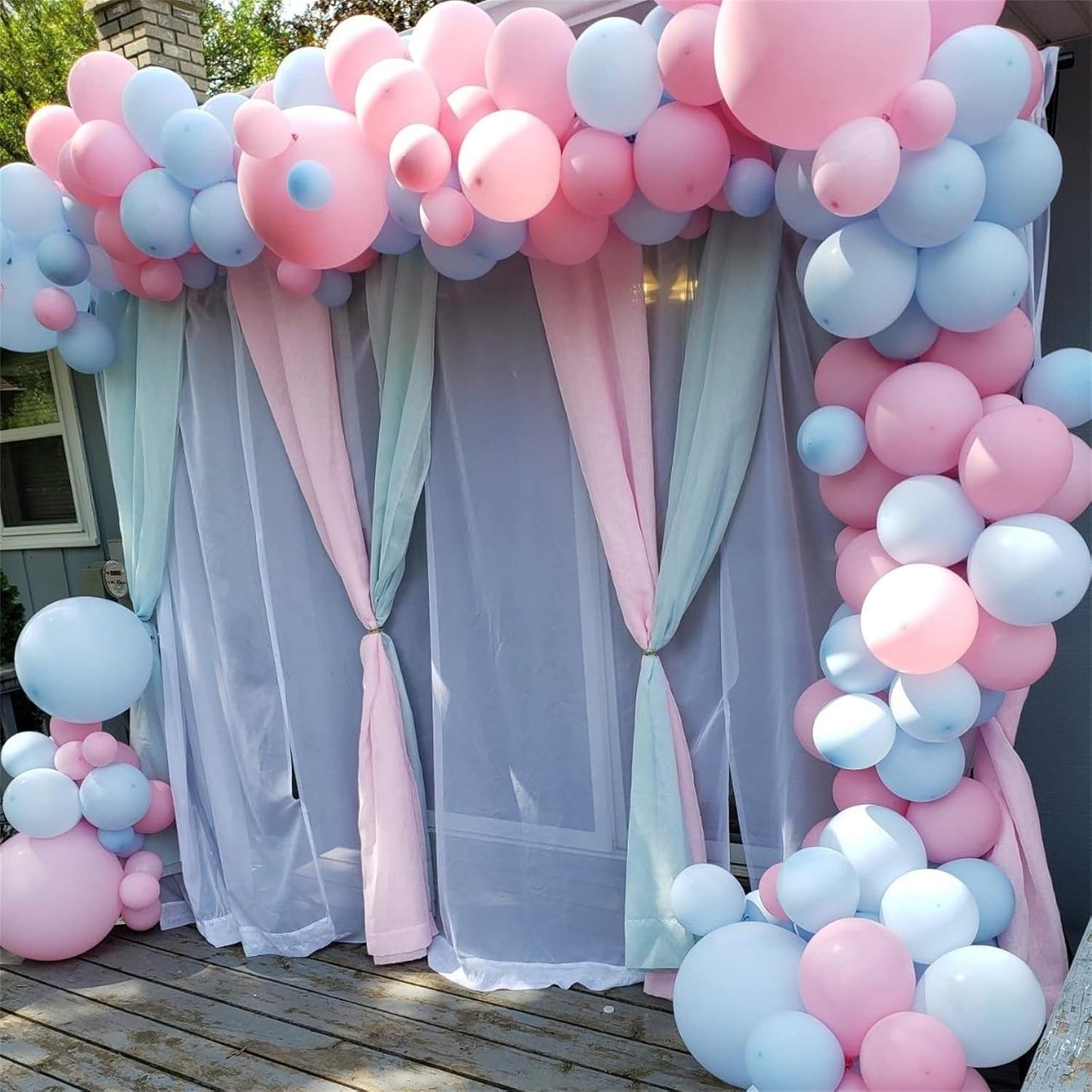 Pink Blue White balloons, 30 Pieces Pastel Pink White Blue Latex Balloons, 12 Inch Baby Pink Blue Party Balloons Set Gender Reveal Party Decorations for Boy or Girl Party Baby Shower Birthday Party