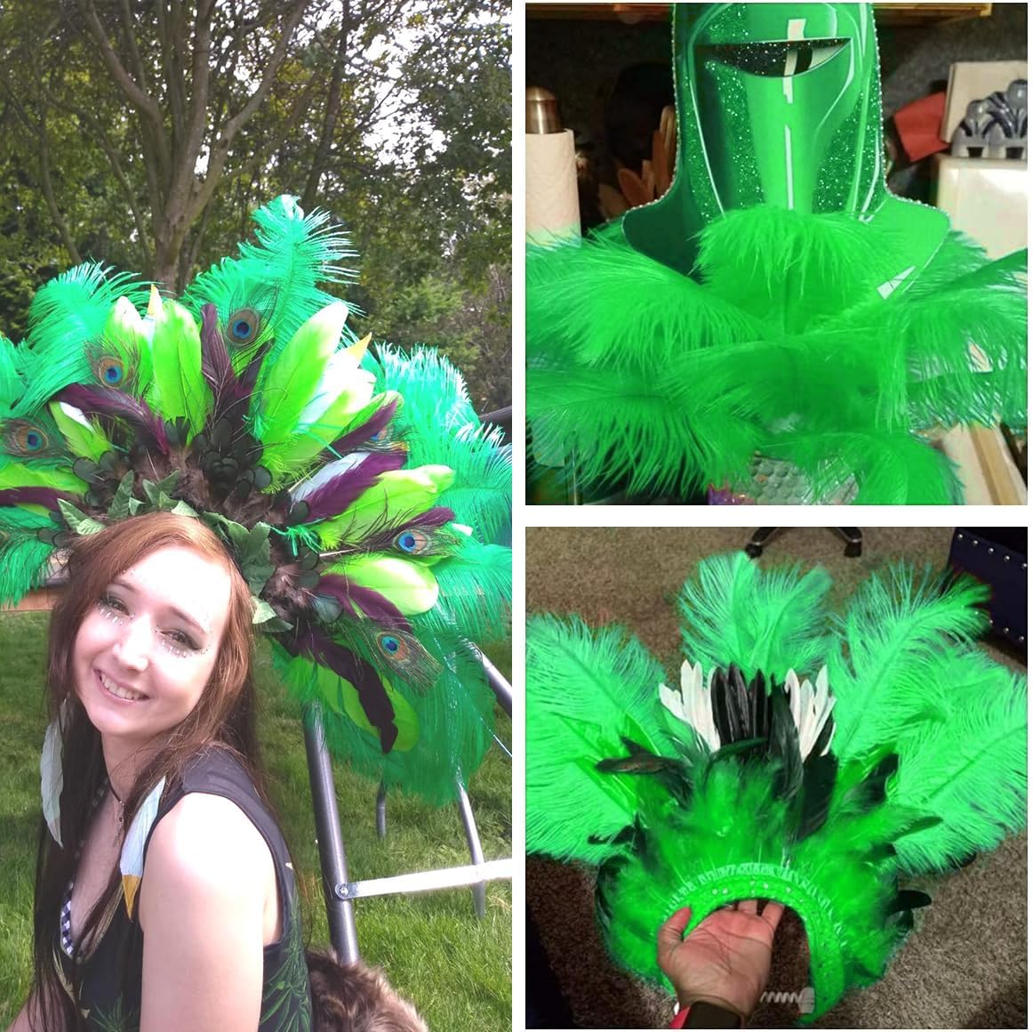 Ballinger Large Green Ostrich Feathers - 24pcs 12-14inch Long Feathers for Vase, Wedding Party Centerpieces Mardi Gras Decorations and Home Decor…