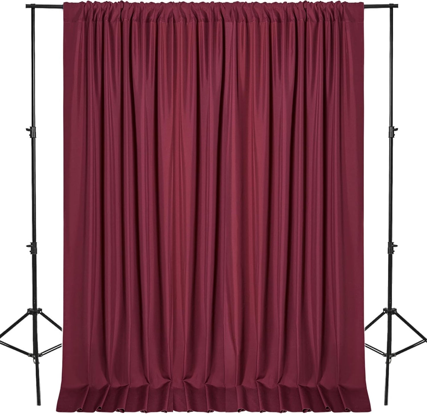 DWCN 10x8 FT Burgundy Backdrop Curtains for Parties, Photography Backdrop Drapes with Rod Pockets for Wedding Decorations Stage Birthday Family Gatherings, 2 Panels 5ft x 8ft