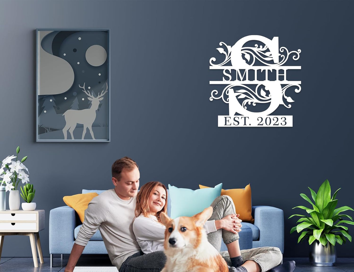 Custom Metal Name Sign | Personalized Last Name Signs | Split Letter Monogram Wall Decor | Family Name Sign | Anniversary Wedding Gift | Outdoor Metal Art | Housewarming Gift