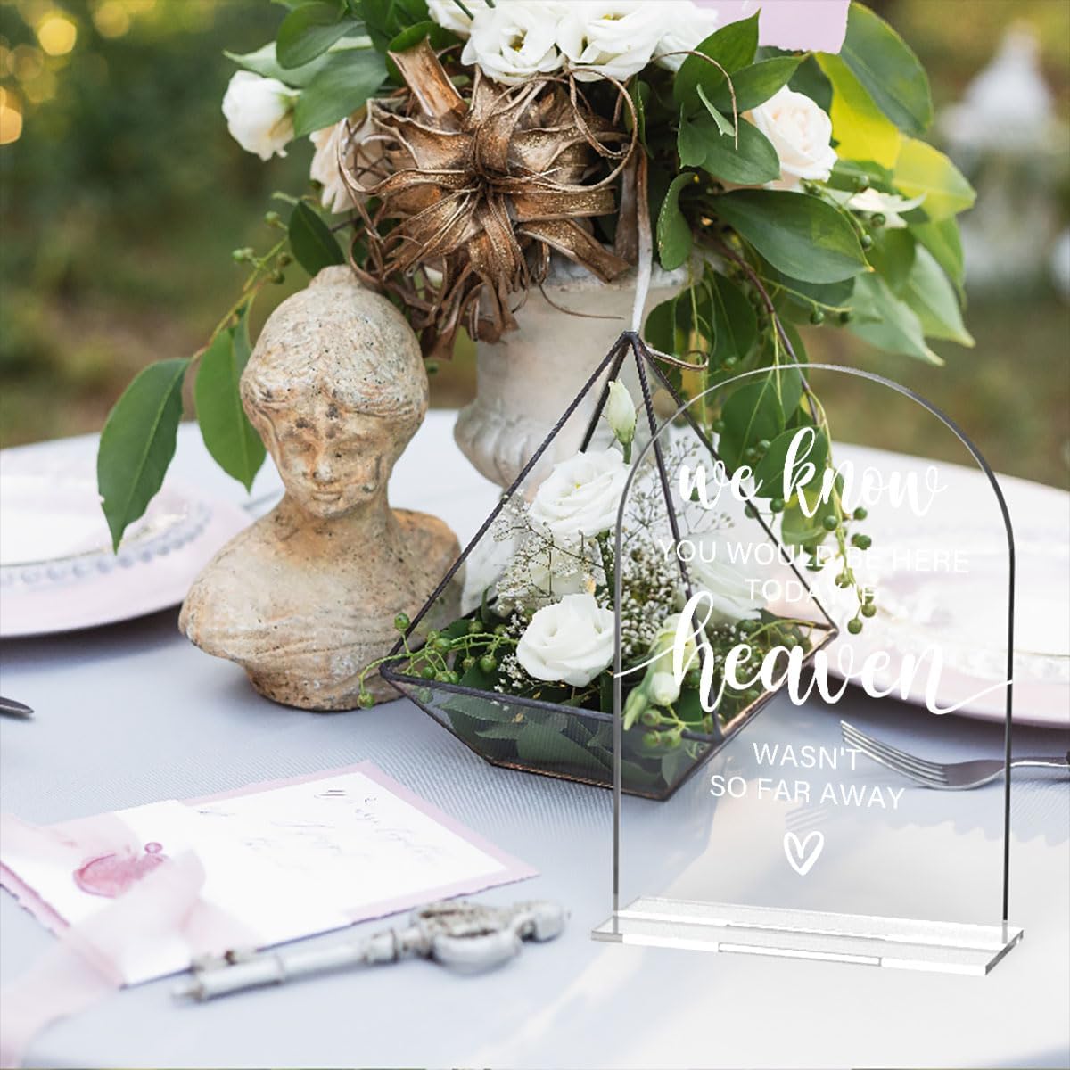 Acrylic Sign, Reception Table Decoration, We Know You Would be Here Today Sign for Ceremony, Modern Font Table Signs, Acrylic Tables Top Signs for Ceremony and Reception (Clear)