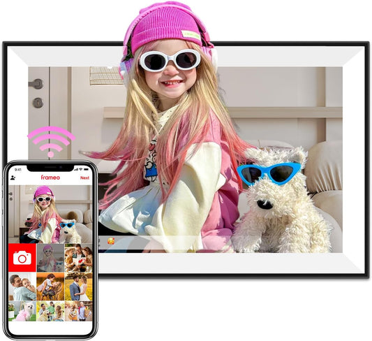 Digital Picture Frame, Frameo 10.1 inch Smart WiFi Digital Photo Frame with HD IPS Touch Screen Slideshow Display 32GB Memory Auto-Rotate, Photo Frame Electronic Best Gifts for Birthday, Wedding, Mom
