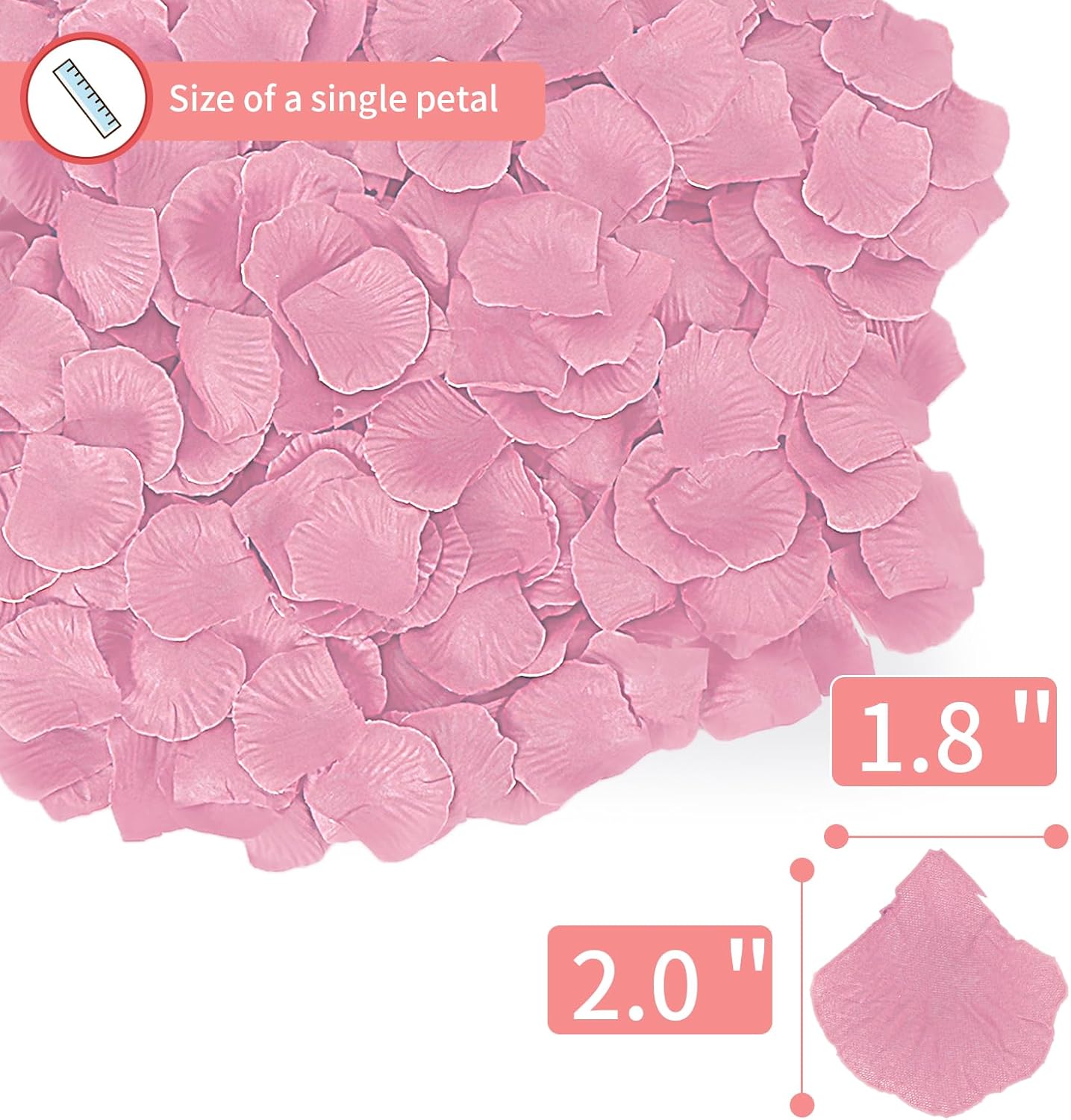 1000 Pcs Artificial Fake Rose Petals,Flower Petals for Romantic Night, Engagement, Party, Wedding, Event Flower Decorations, in Bulk(Pale Pink)