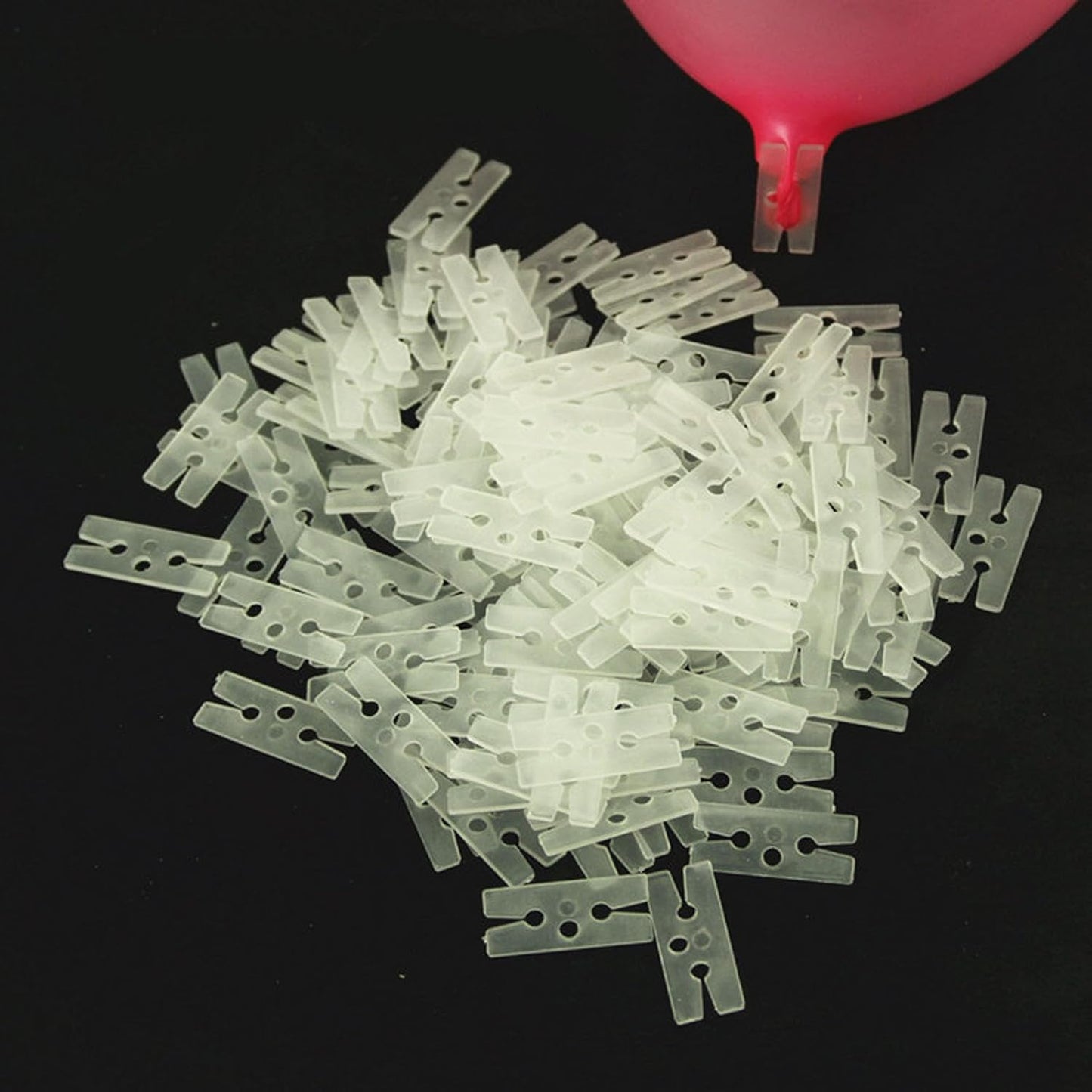 200pcs Plastic Balloon Clips Ties for Sealing H Shape Bulk Balloon Ties Clips Tool for Birthday Wedding Baby Shower Party Decorations