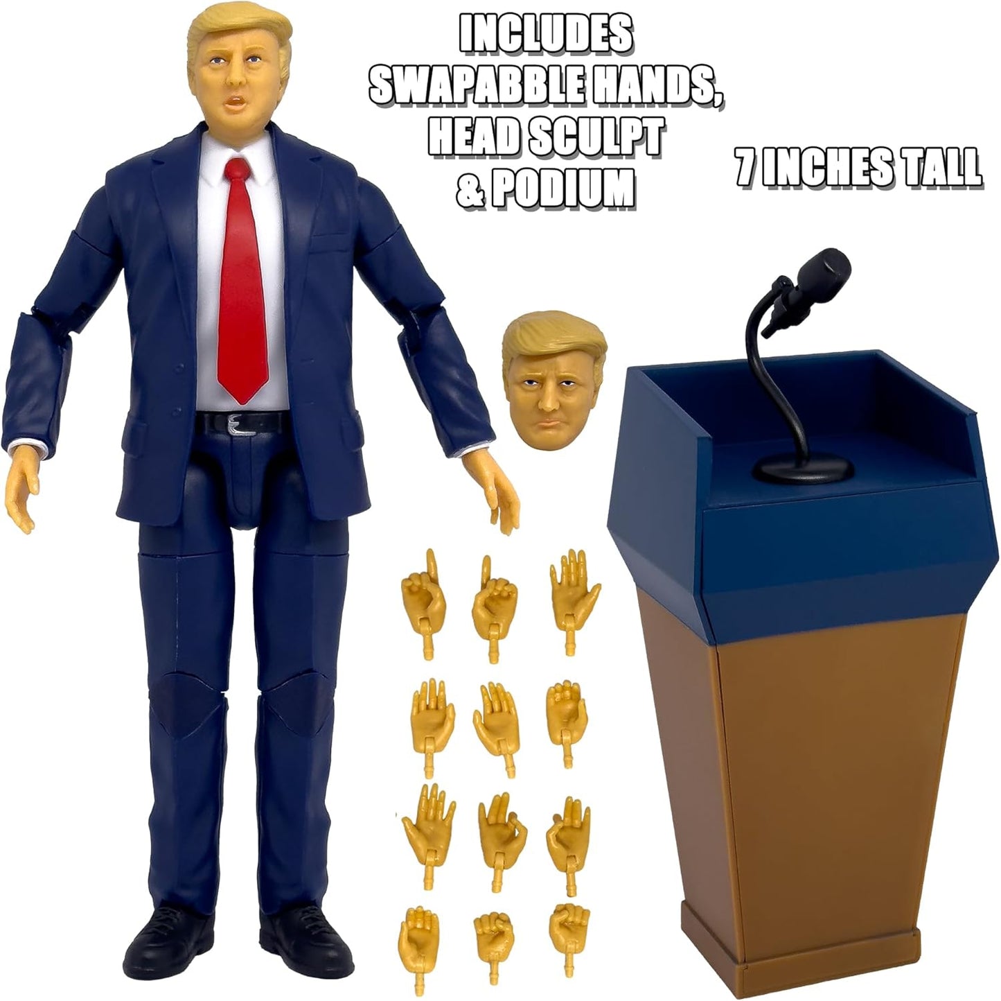 Figures Toy Company President Trump Talking Figure with Deluxe Articulation & Podium