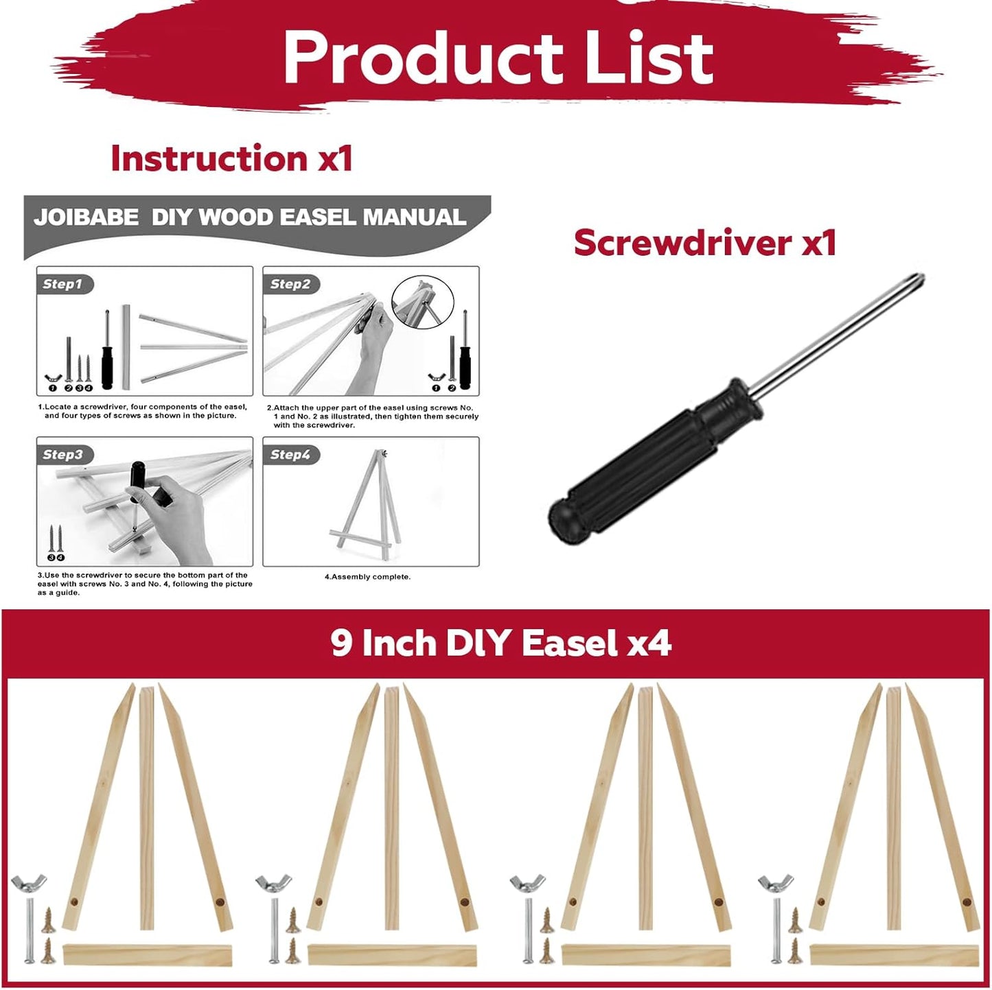 10 Pack 9 Inch Wooden Easel Stand, Portable A-Frame Tabletop Display Easel for Painting, Canvas, Signs,Photos, Art Easel for Kids, Students, Beginners（Need Assemble）