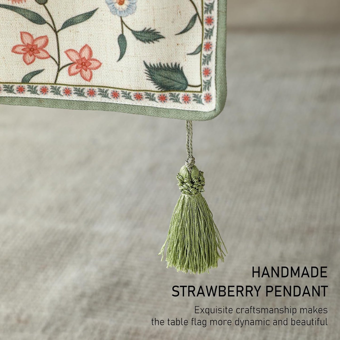 ISAENNE Designer Chinoiserie Elegant Linen Floral Table Runner 71 Inches Long,White Wrinkle Resistant Table Runners for Dining Tables,Thanksgiving,Kitchen Tables,Christmas,12"*71"-Daffy A