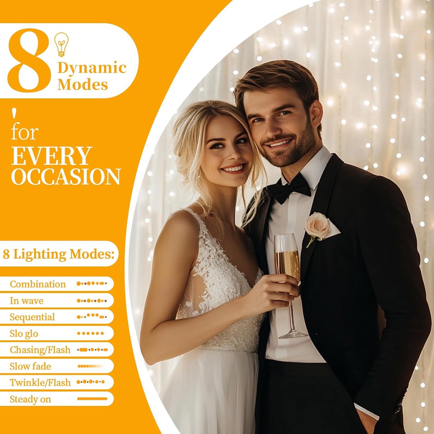 10x10ft White Tulle Backdrop Curtain with String Lights, Wrinkle-Free Sheer Wedding Backdrop for Birthday Parties, Baby Showers, Bridal Showers, Photo Shoots and Home Decorations, White