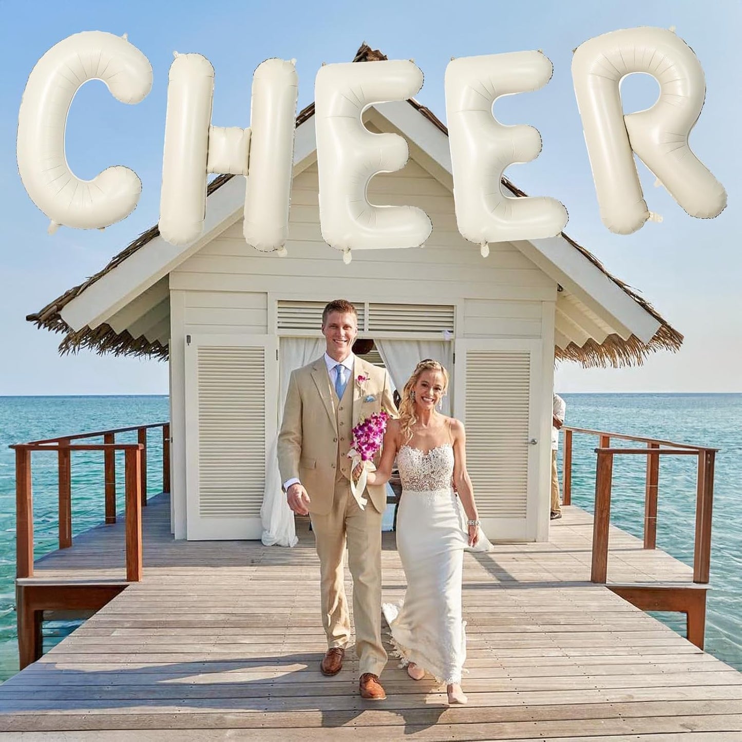 Cream A Letter Balloons, 40 Inch Alphabet Foil Name Beige, Large Self Inflating Letters A, White Sand Mylar Helium Custom for Girls Birthday Party Baby Shower Decoration