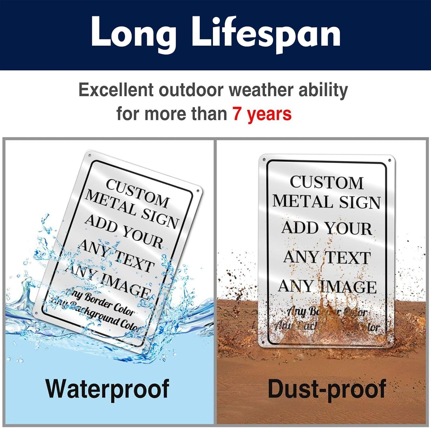 Custom Signs Outdoor Metal - 12 x 8 Personalized Aluminum Rust-Proof Entrance Garden Hazard Intersection Parking Signs, Decorative Sign (Style 03)