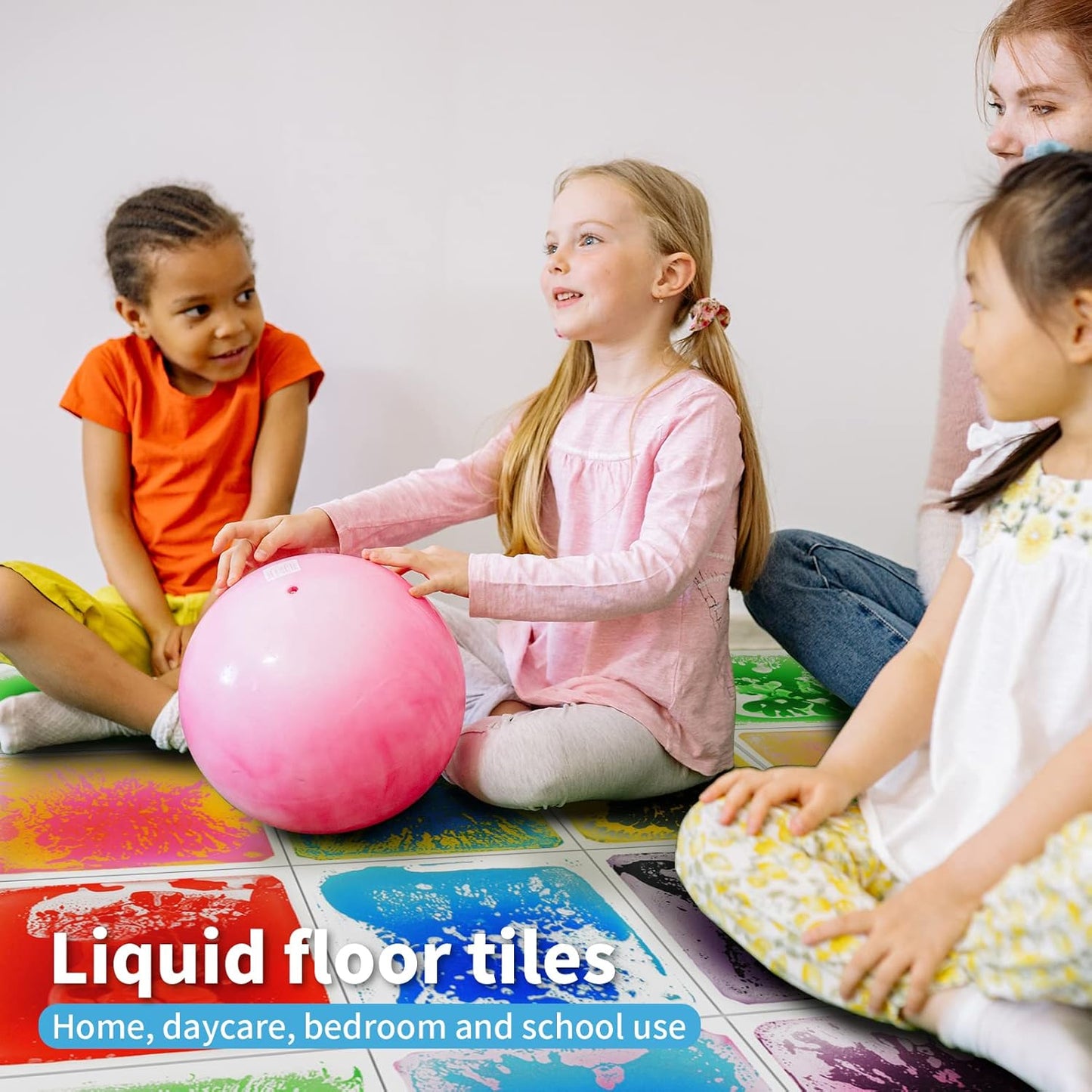 Art3d Liquid Fusion Activity Play Mat for Kids, Pack of 9 Tiles 12" X 12", Multi-Color