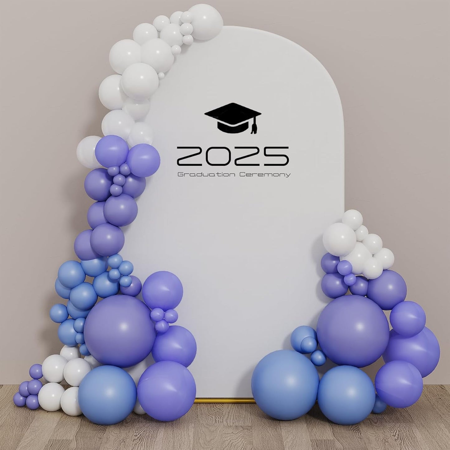 UDEAR 7.2FT Metal Arch Stand with White Cover, Arc Design with Fitted Cover, for Weddings, Parties, Baby Showers, Climbing Plants, Photo Backdrops