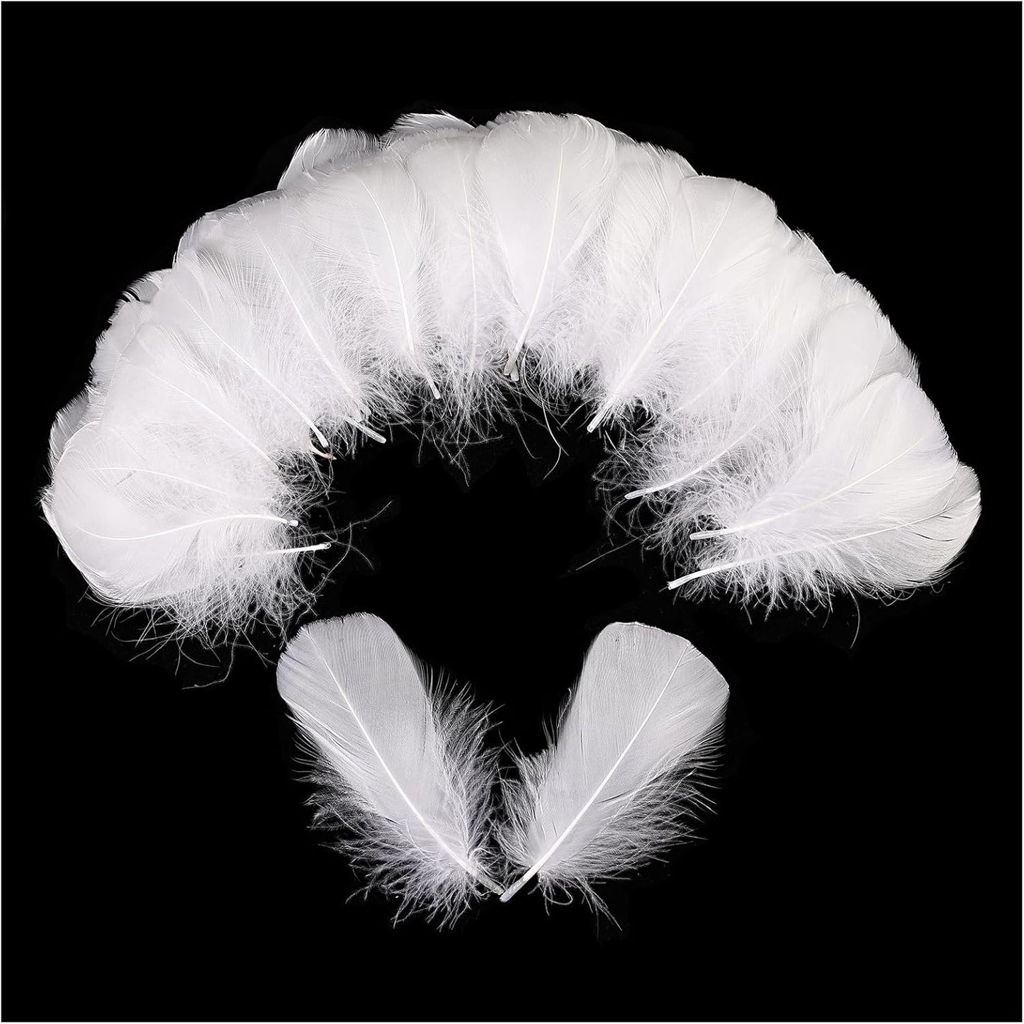 THARAHT 360pcs White Feathers 3-5 inch Craft Feathers Assorted Rainbow Colors Feathers for Kids for DIY Handmade Wedding Home Party Decorations Natural Feather