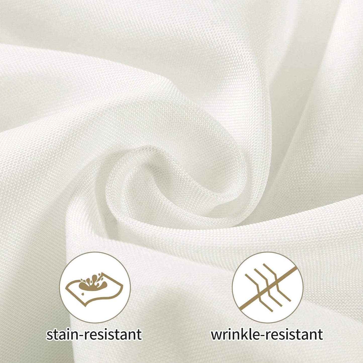 Ascoza 2pack 52x52 Inch Ivory Square in Polyester Fabric Tablecloth for Wedding,Banquet,Restaurant and Parties