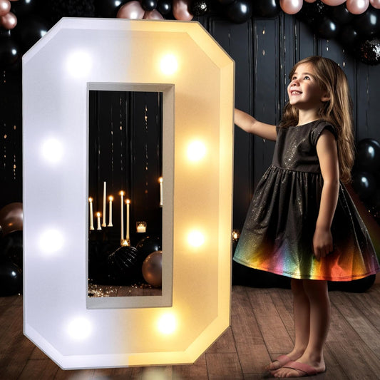 Pooqla 3FT Light Up Numbers, LED Giant Lighted Marquee Numbers, Mosaic Numbers for Balloons for 10th Birthday Decoration Anniversary Wedding Party Decor, Pre-Cut Frame Large Number 0