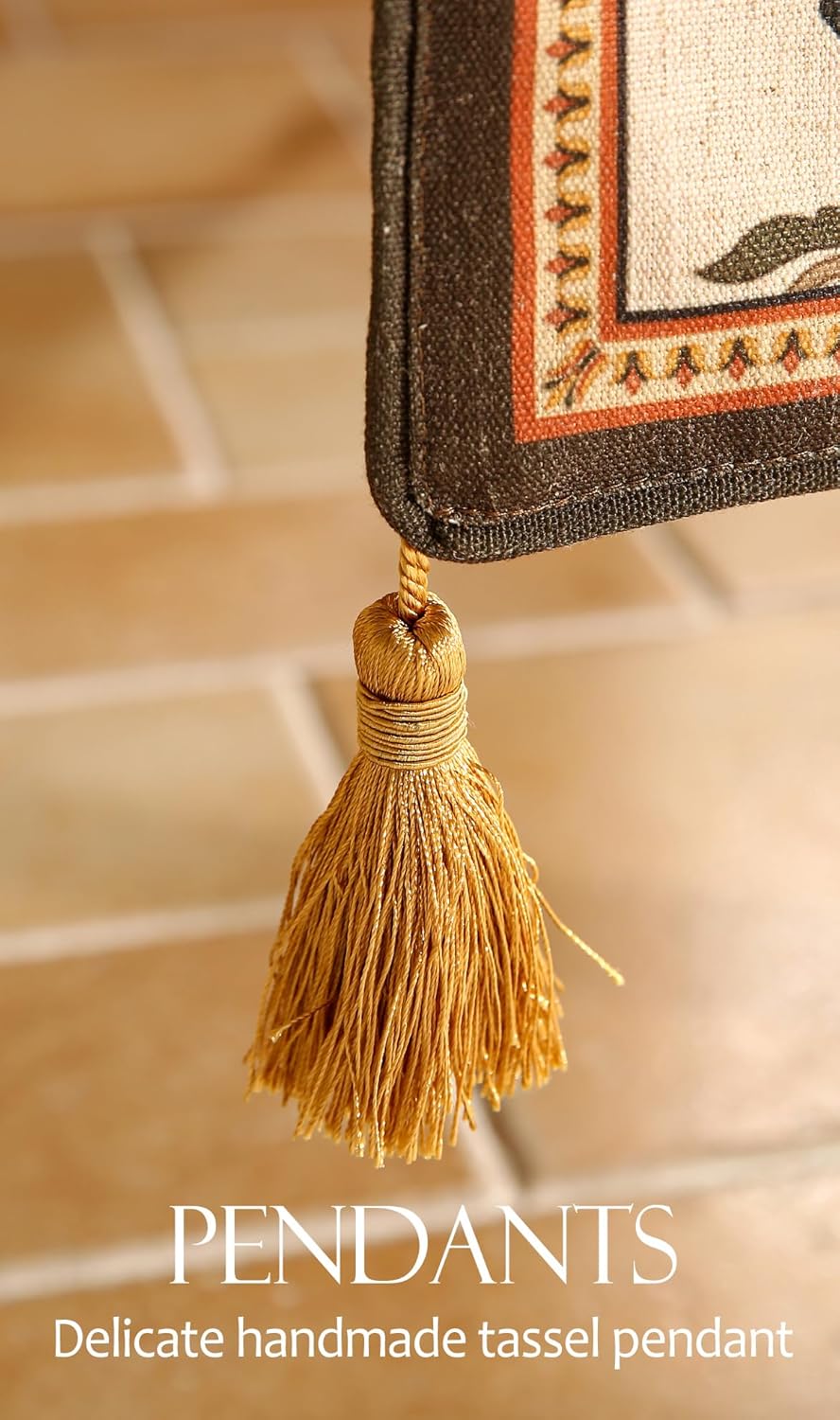 Decorative Linen Table Runner 71 Inches Long,Floral Print Rustic Runner for Table Decor Tabletop Table Runners for Kitchen,Dining,Tea Party,Home,Christmas,12"*71"