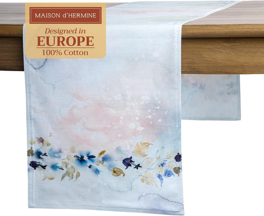 Maison d' Hermine Table Runner 100% Cotton Double Layer Table Runners 72 inches Long Decorative for Home Kitchen Dining Party Wedding Bridal Shower Spring Summer (Lazy Summer Days, 14.50" x 72")