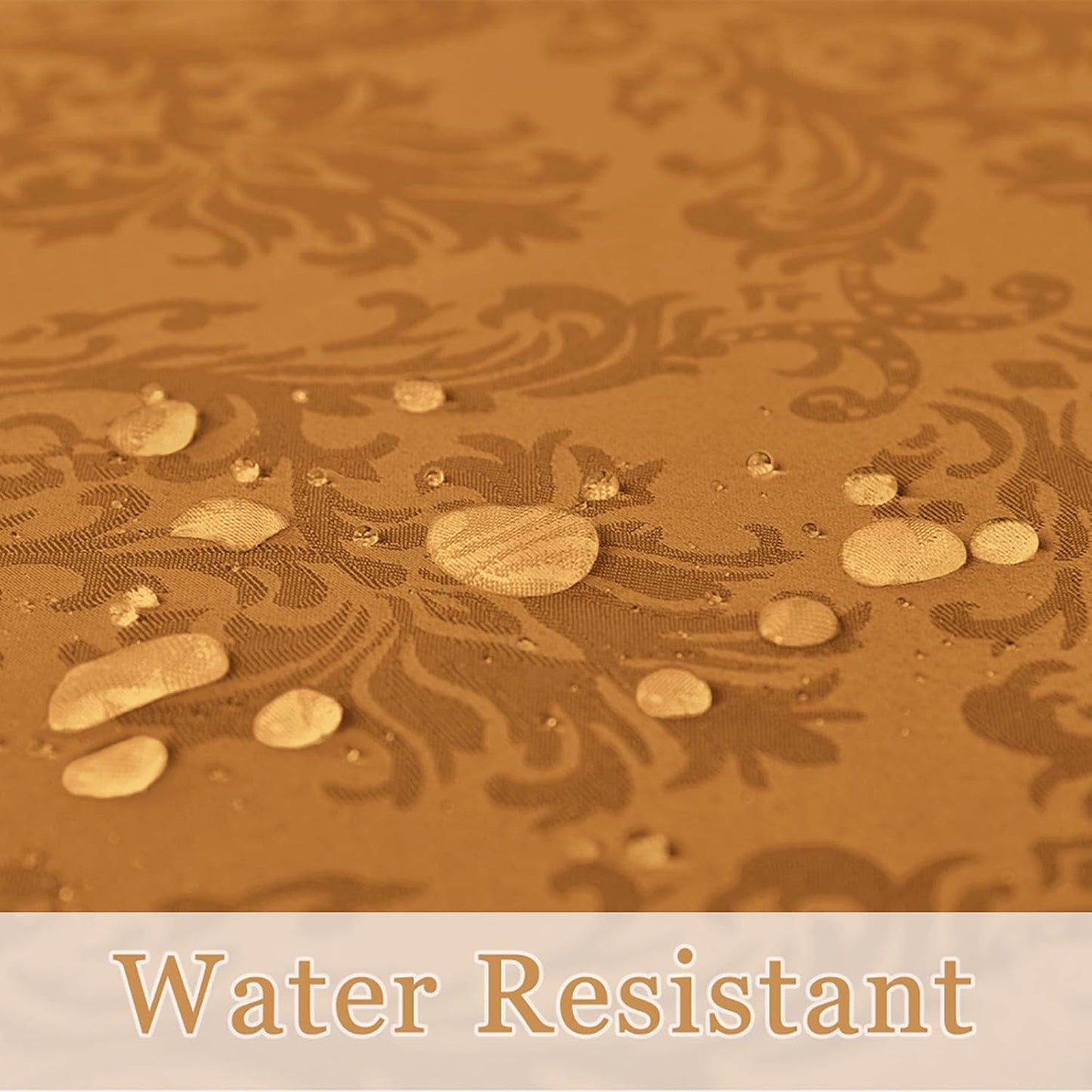 Rectangle Table Cloth - 60 x 102 Inch Brown Jacquard Tablecloths Damask Design Spillproof Wrinkle Resistant Shrinkproof Soft Tablecloth Polyester Oblong Table Cover for Kitchen Dinning Party Tabletop