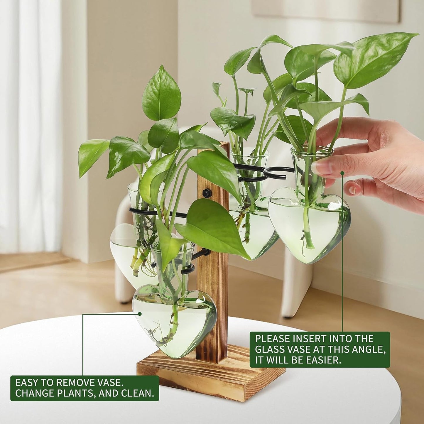 Plants Propagation Stations Plant Terrarium Kit Glass Planters for Indoor Plants House Plant Accessories Gift for Women - 4 Love Bulb Vase