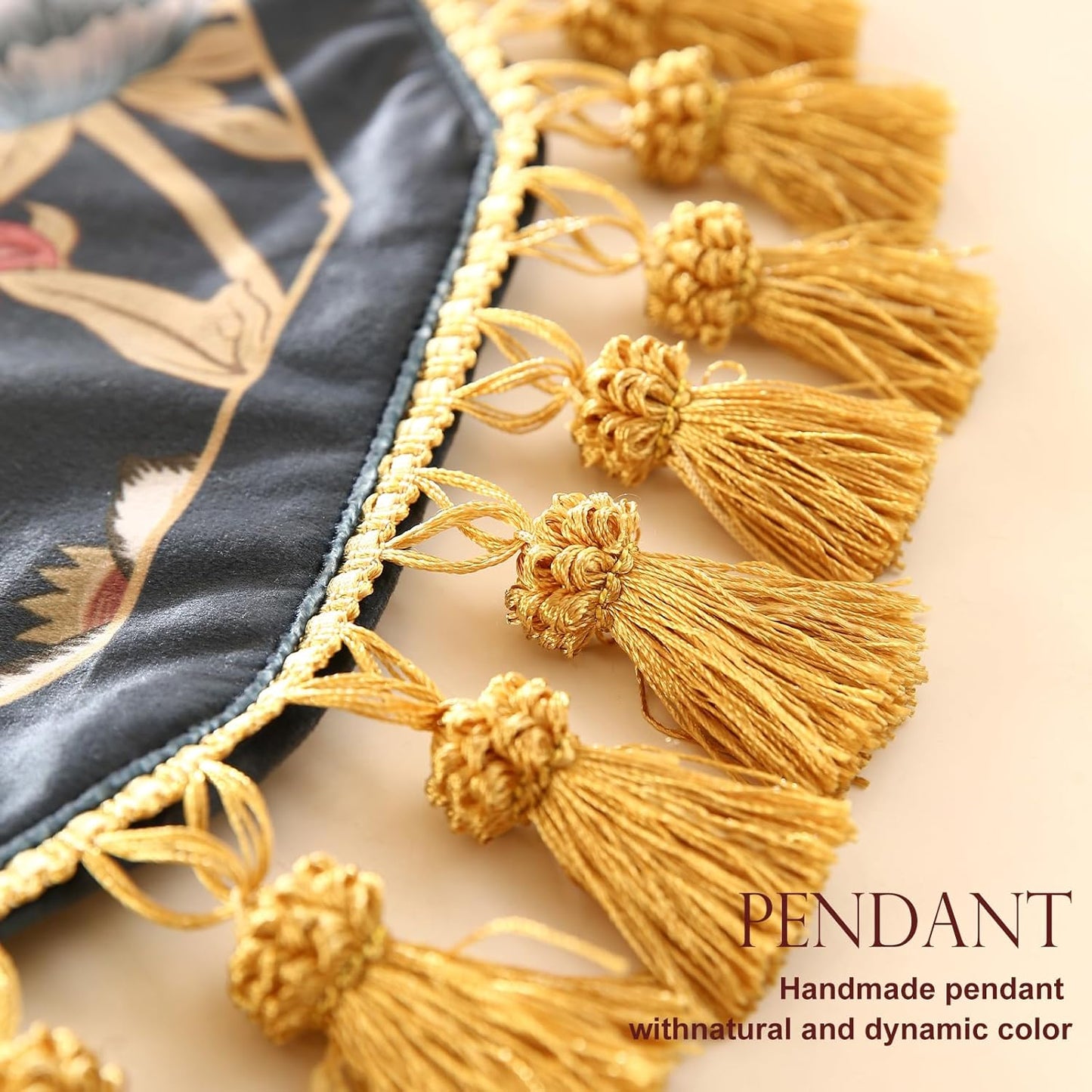 patdrea Designer Vintage Black Floral Velvet Table Runner 102 Inch Long, Pink Khaki Bouquets Pattern Table Mat, Decoration for Kitchen Dining Coffee Table Cabinet Banquet Thanksgiving,12"*102"