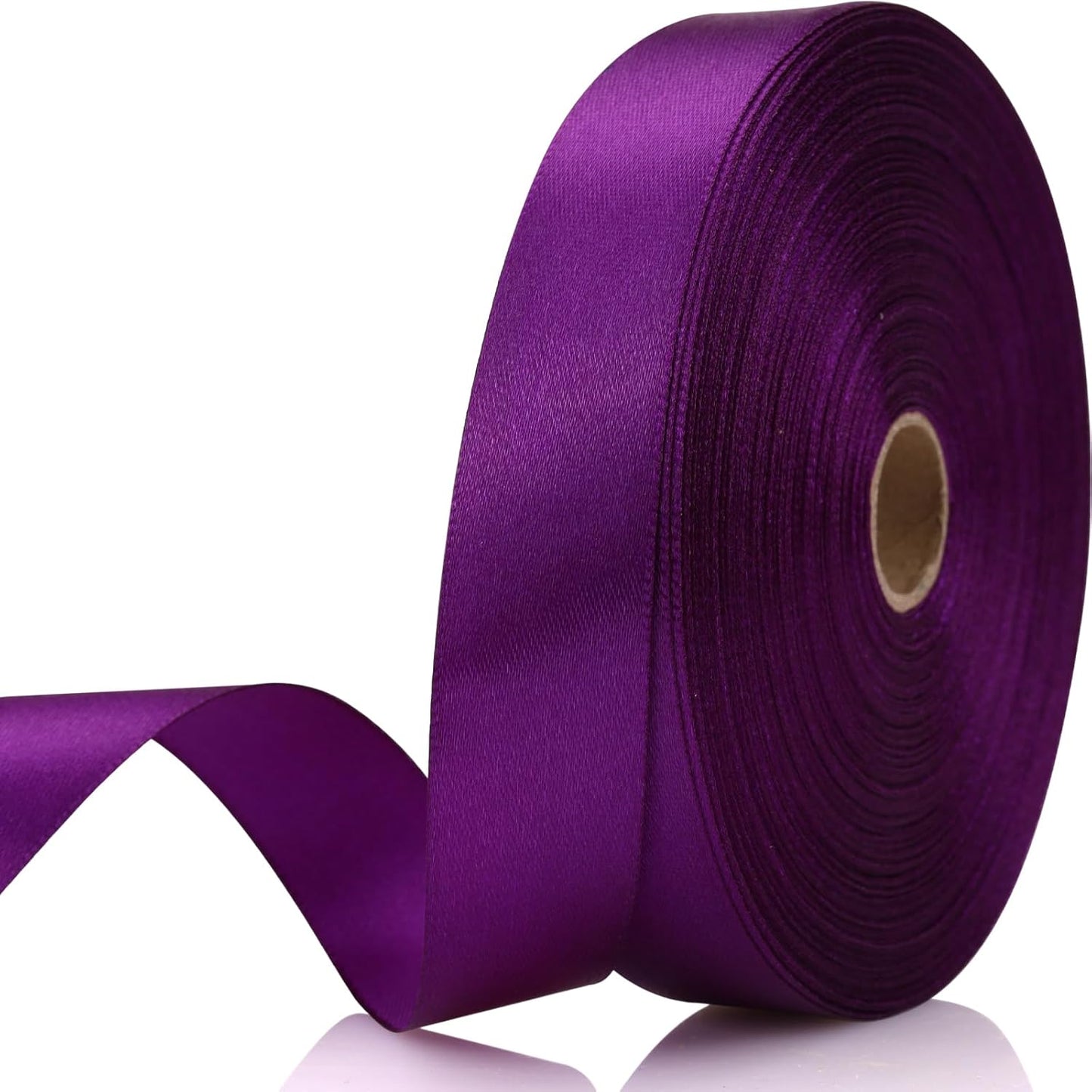 Purple Ribbon 7/8 Inch 60 Yards Satin Craft Ribbon-Single Face Polyester Ribbon for Handmade Roses,Gift Wrapping,Timeless Flower,Bouquets,Wedding and Party Decoration