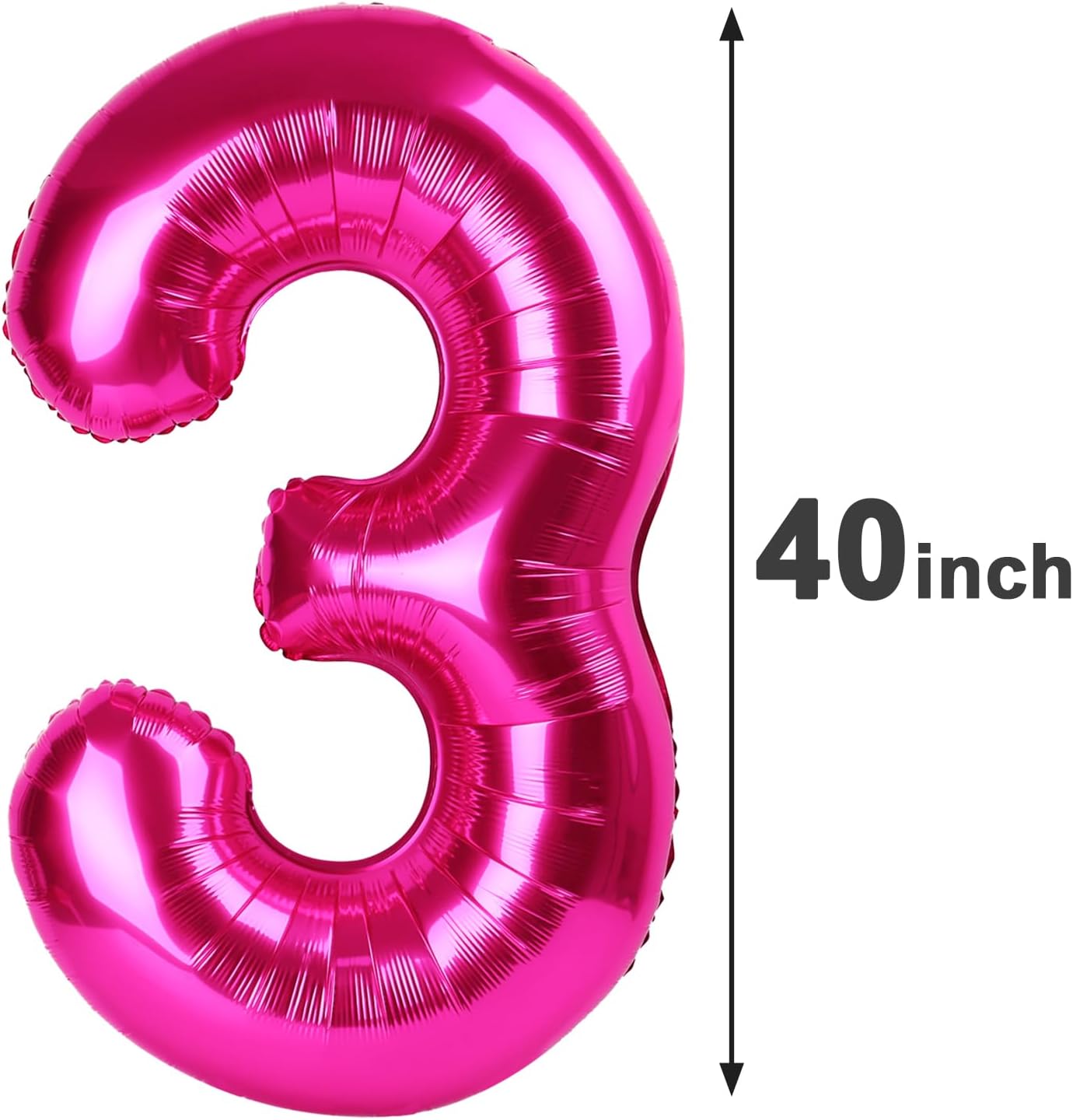 Hot Pink 40 Inch 30 Number Balloons, 30 Decorations for 30 Birthday, Foil Giant Birthday Graduations Anniversary Party Balloons