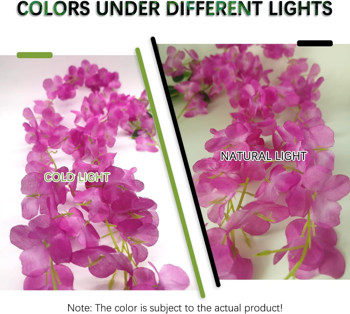 12 Pack Purple Red Wisteria Hanging Flowers Garland, 3.77 Feet Artificial Flower Vines, Fake Wisteria, Artificial Vines Hanging Garland for Backdrop Outdoor Yard Garden Decor