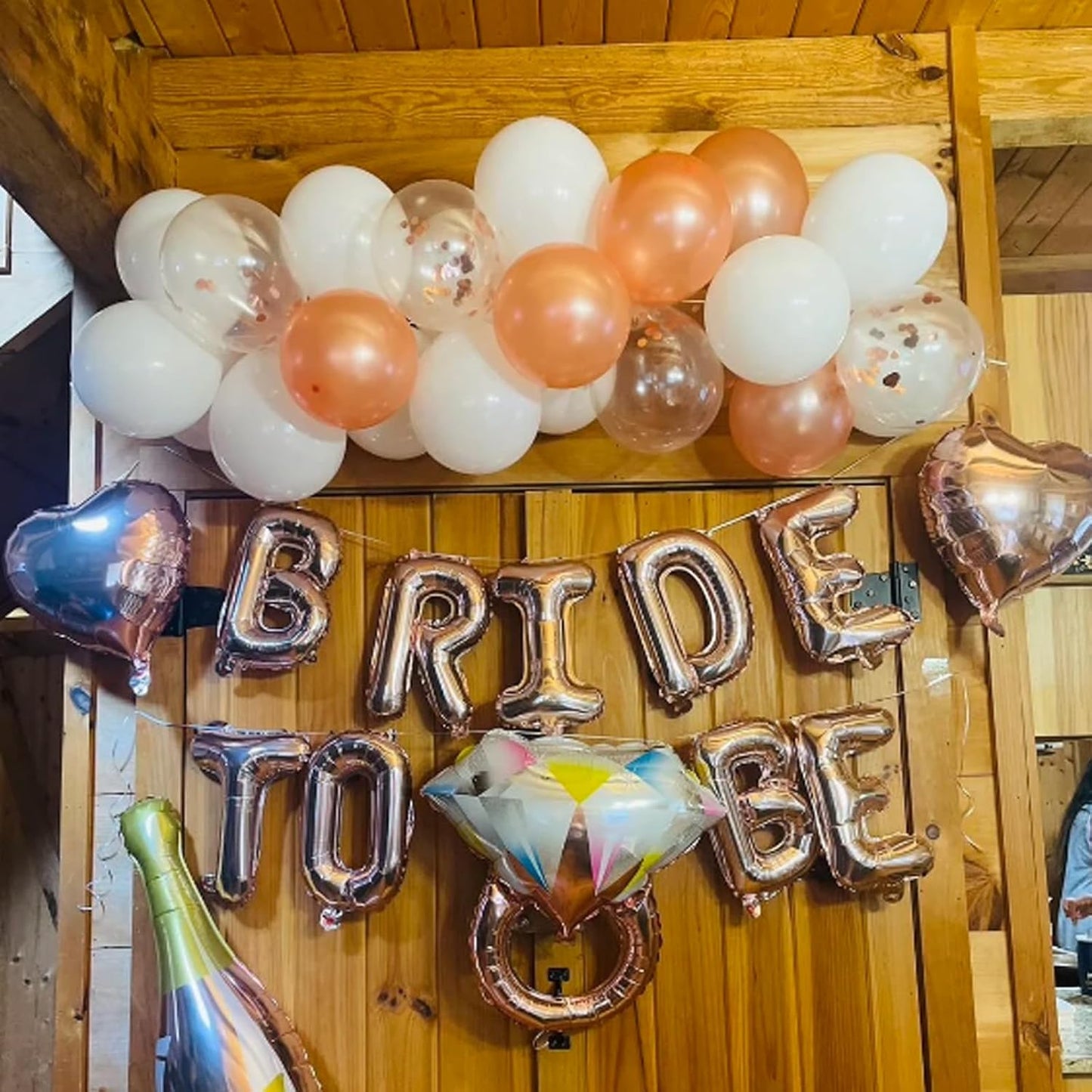 Rose Gold White Foil Heart Balloons, 10PCS Rose Gold Heart Shape Balloons, Valentines Balloons 18inch Rose Gold Foil Balloon for Helium Valentine Decorations for Wedding, Baby Shower, Anniversary