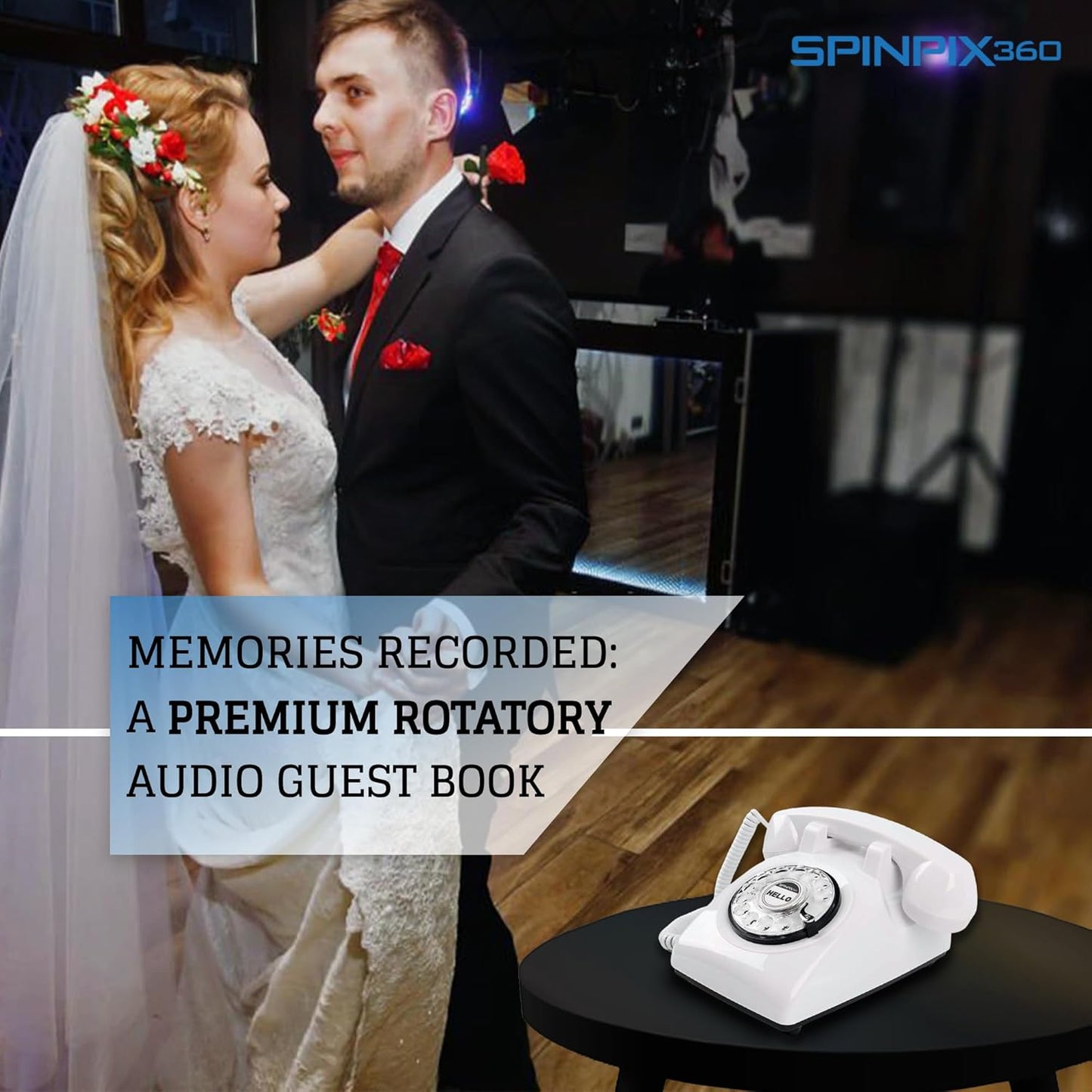 Audio GuestBook for Wedding - Record Customized Audio Messages with Guest Book – A Personal and Convenient Way to Preserve Your Special Occasions (White Rottary)