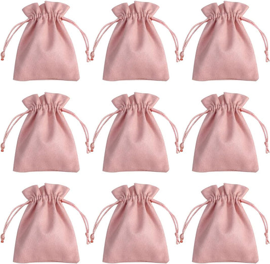 30 Pcs Pink Velvet Drawstring Bags Jewelry Pouches Jewelry Gift Bags Pouches Wedding Favors,2.8x3.5 inch