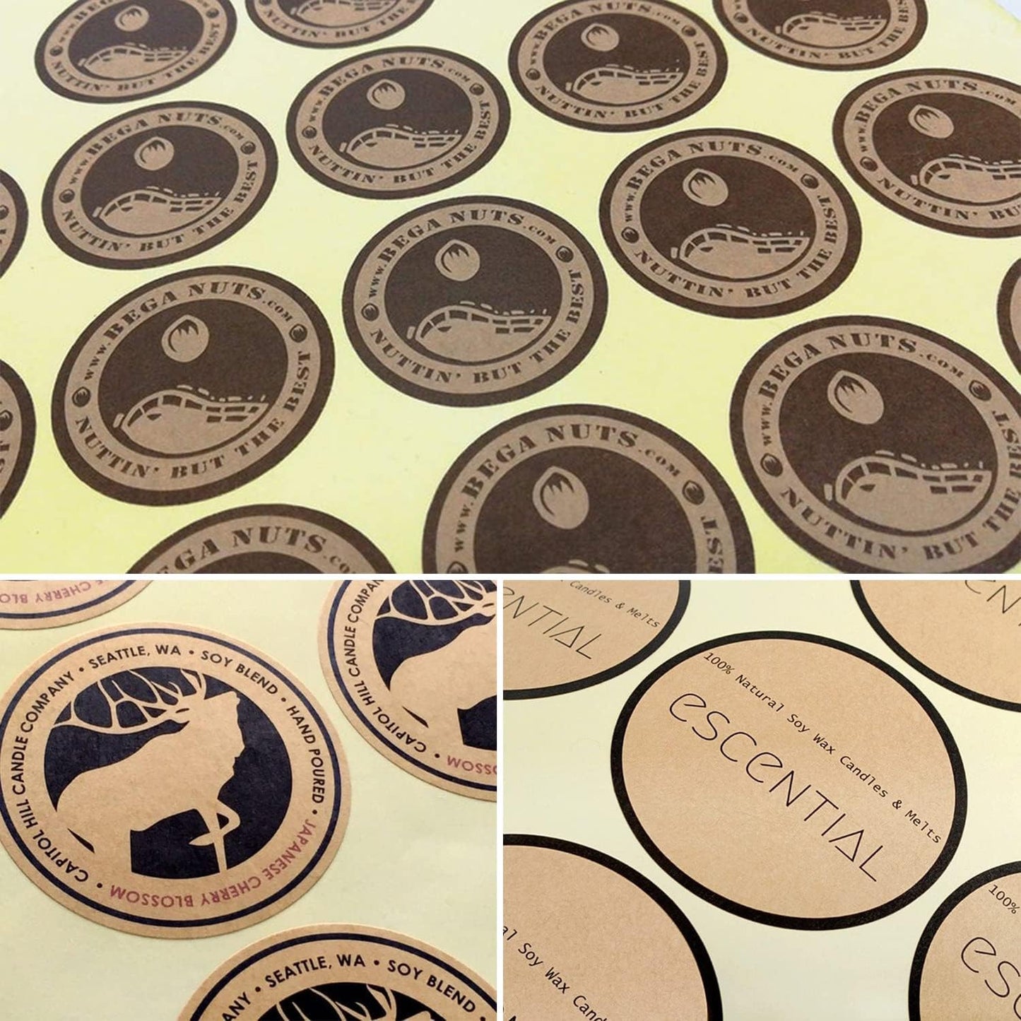 Custom Stickers for Business Logo,Personalised Logo Stickers for Small Business,Any Shape and Size Waterproof Label.Perfect for Branding, Packaging Stickers, Glossy Stickers. (Kraft Paper)