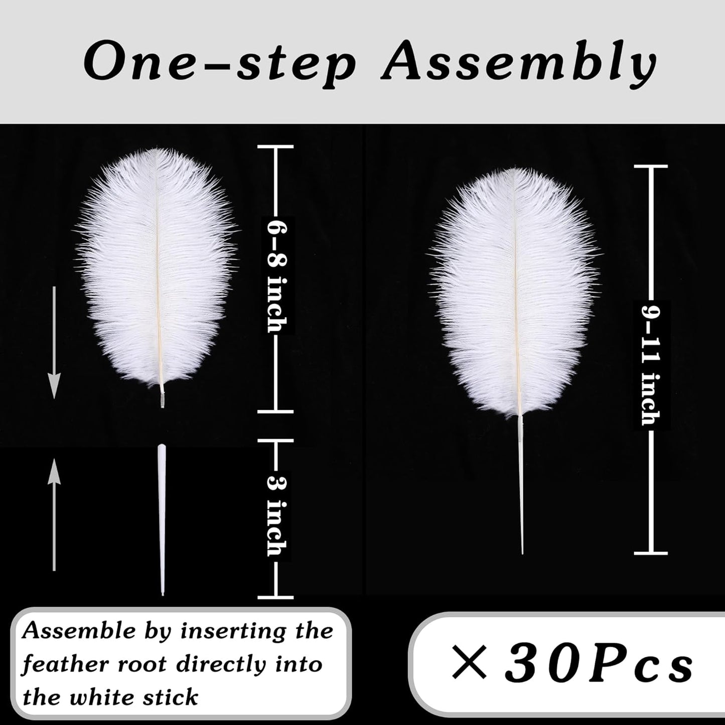 SOGUGOM White Craft Ostrich Feathers - 30PCS 6-8 Small Ostrich Feathers Kit for Kindergarten Crafts, Dream Catchers and Hats(Off White)