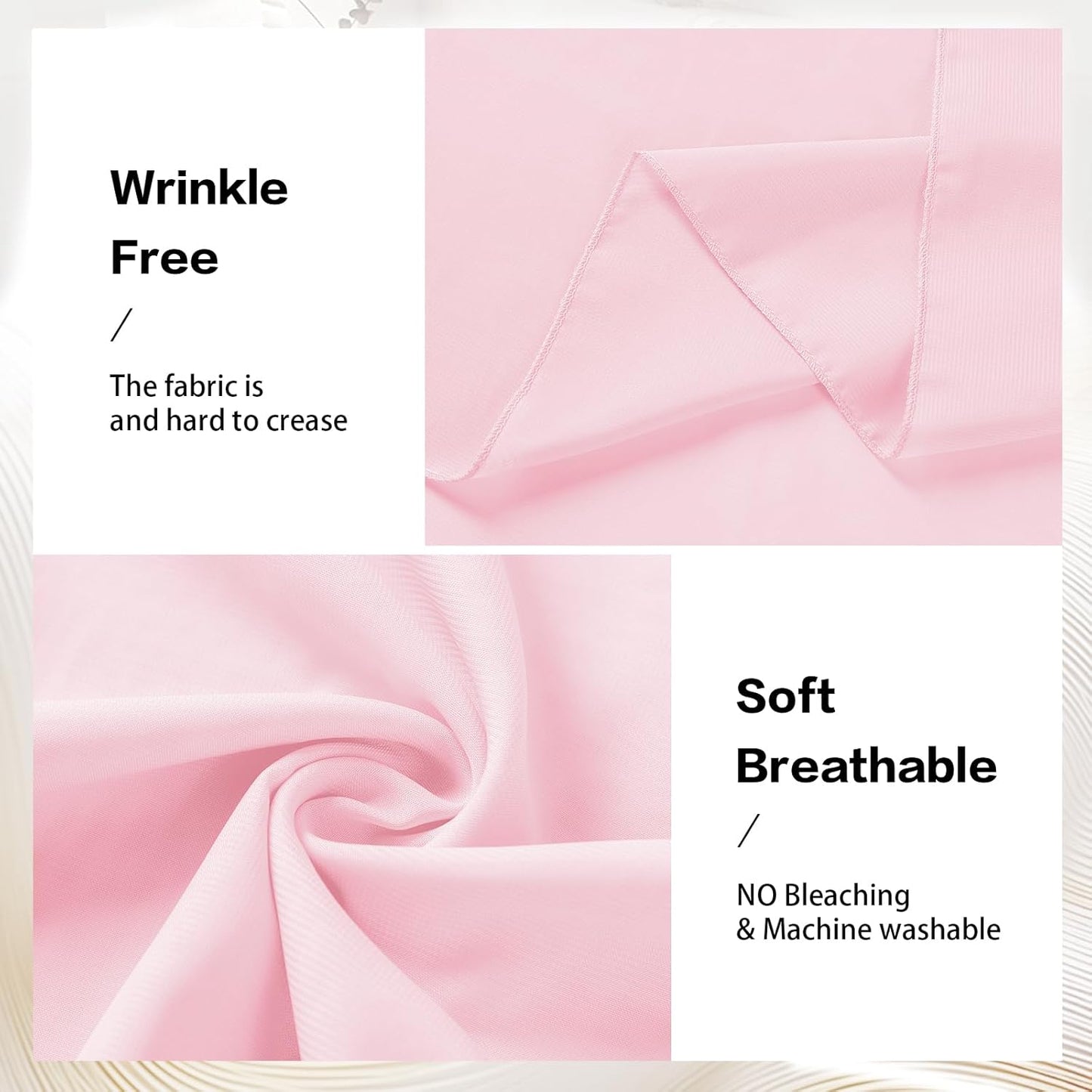 VOK Pink Wedding Arch Draping Fabric Chiffon Fabric, 29in x 18Ft Sheer Chiffon Outdoor Curtain for Wedding Ceremony Birthday Party Decoration (Light Pink,1 Panel)