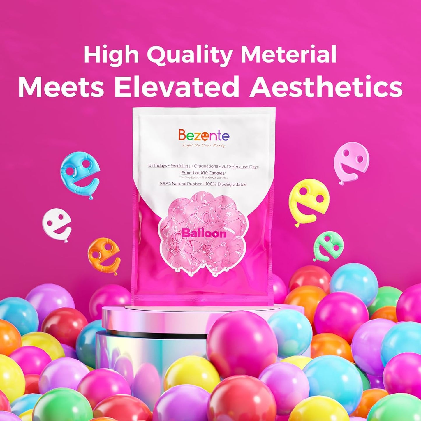 Bezente Rainbow Balloons 18 Inch - 30 Pack Large Thick Assorted Balloons Big Round Colorful Latex Balloons for Birthday Bridal Shower Wedding Party Decorations