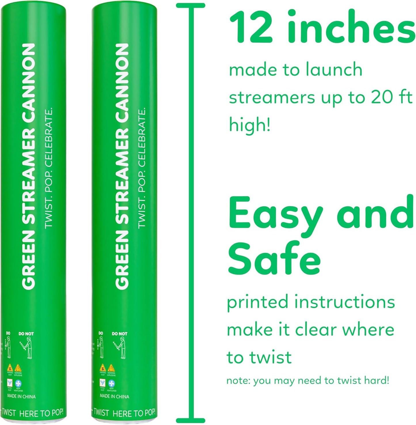 6 Pack Streamer Cannon Confetti Poppers | Biodegradable Rainbow Pack | TUR Party Supplies | Launches Up to 25ft | Giant (12 in) | Party Poppers for Graduation, Birthdays, Weddings & Other Celebrations