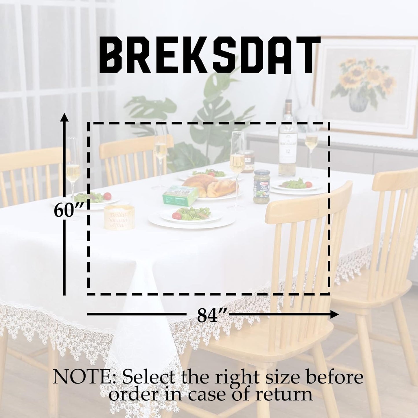 White lace Premium Rectangle Farmhouse Table Runner Waterproof OilProof SpillProof AntiShrink Soft Wrinkle Resistant Decorative Fabric Table Cover Kitchen Dinning Party Wedding Banquet