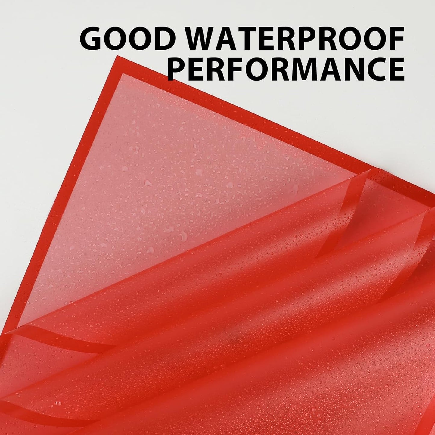 NESCCI 20 Sheet Flower Wrapping Paper - Waterproof Floral Bouquet Wrapping Paper, Florist Supplies Packaging Paper for Wedding Birthday Gift DIY (Translucent Red)