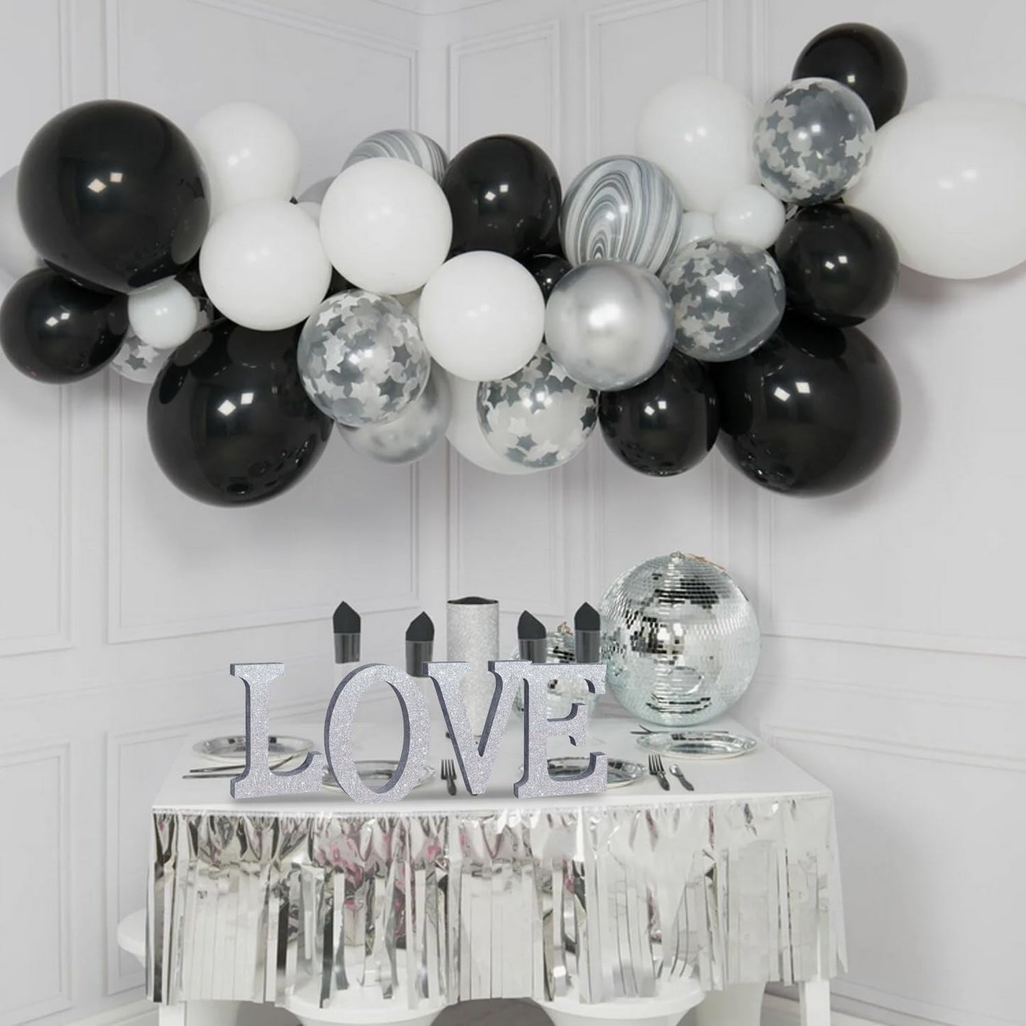 TONIFUL 8 Inch Silver Glitter Letter O Table Centerpiece A-Z Silver Birthday Party Decorations,Silver Alphabet O for Birthday,Chrismas,Graduation,Bridal Shower,Wedding,Anniversary Party Supplies