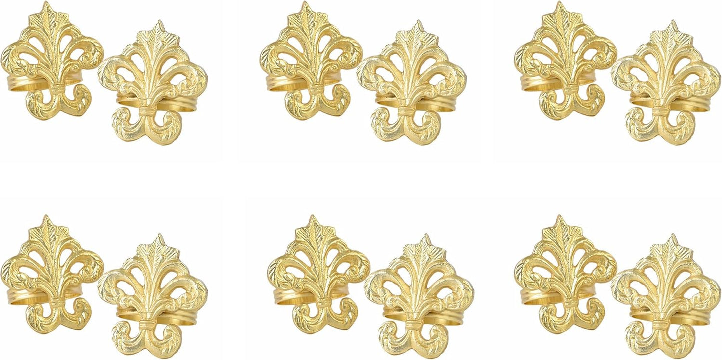12-Pack Gold Napkin Rings - Shiny Metal Napkin Rings - Premium Lightweight Metal Napkin Holders for Elegant Dining, Weddings, Parties & Everyday Décor - ALPHA Living HOME
