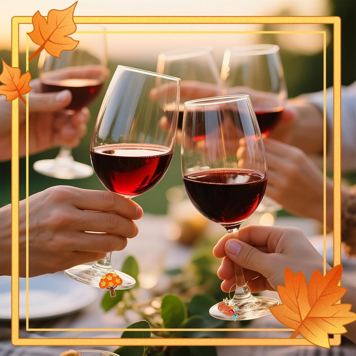 30PCS Wine Glass Charms Identification Markers for Stem Glasses, Wine Tasting Party Favors Holiday Decorations