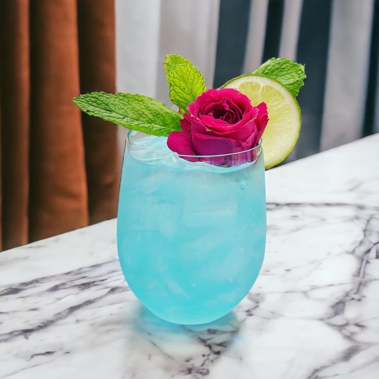 36 piece Stemless Unbreakable Crystal Clear Plastic Wine Glasses Set of 36 (12 Ounces)