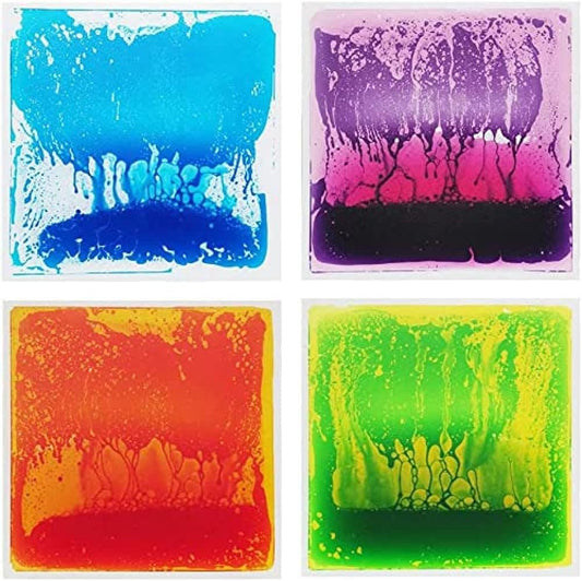 Art3d Liquid Sensory Floor Decorative Tiles,19.7"x19.7" Square, Colorful, 4 Tiles