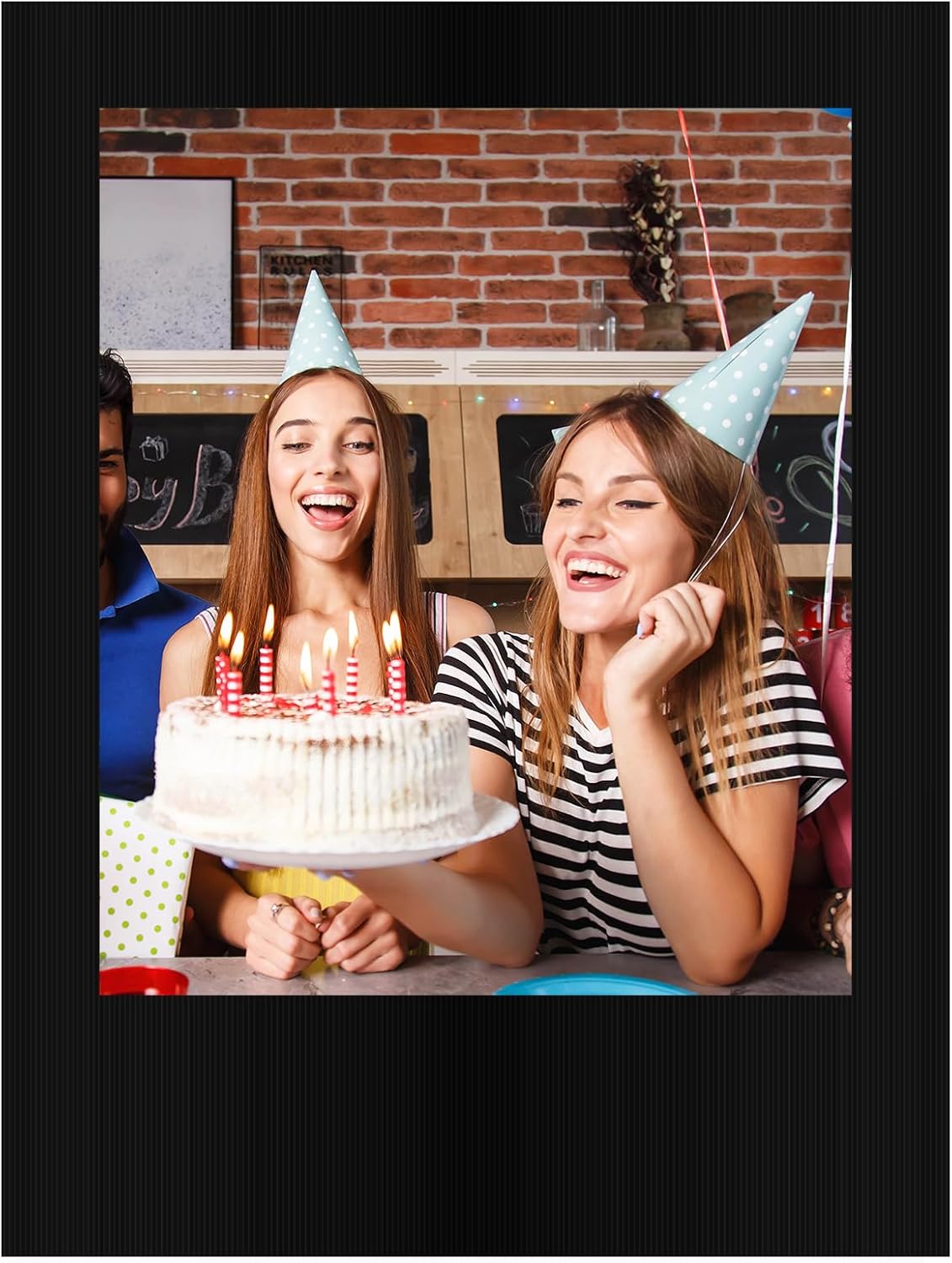 32 x 24 Inch Large Blank DIY Photo Booth Props Picture Frame Party Frame DIY Photo Booth Props Selfie for Birthday, Graduation, Christmas Holiday Party(Black,Vertical)