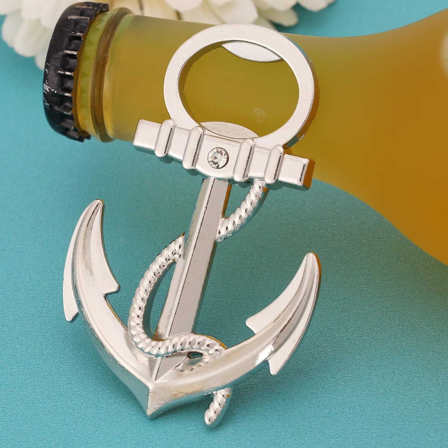 24 PCS Nautical Themed Anchor Party Favors Beer Bottle Opener Party Souvenirs with Exquisite Packaging for Wedding Party Favors Gift & Decorations Bridal Shower Party Souvenirs (Anchor, 24)
