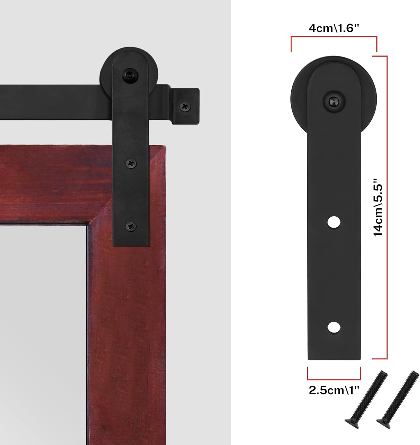 COGOOD Farmhouse Barn Door Mirror - 21 x 30 Rustic Wood Framed Wall Mirror for Bathroom, Living Room, Entryway Wall Decor (Espresso)