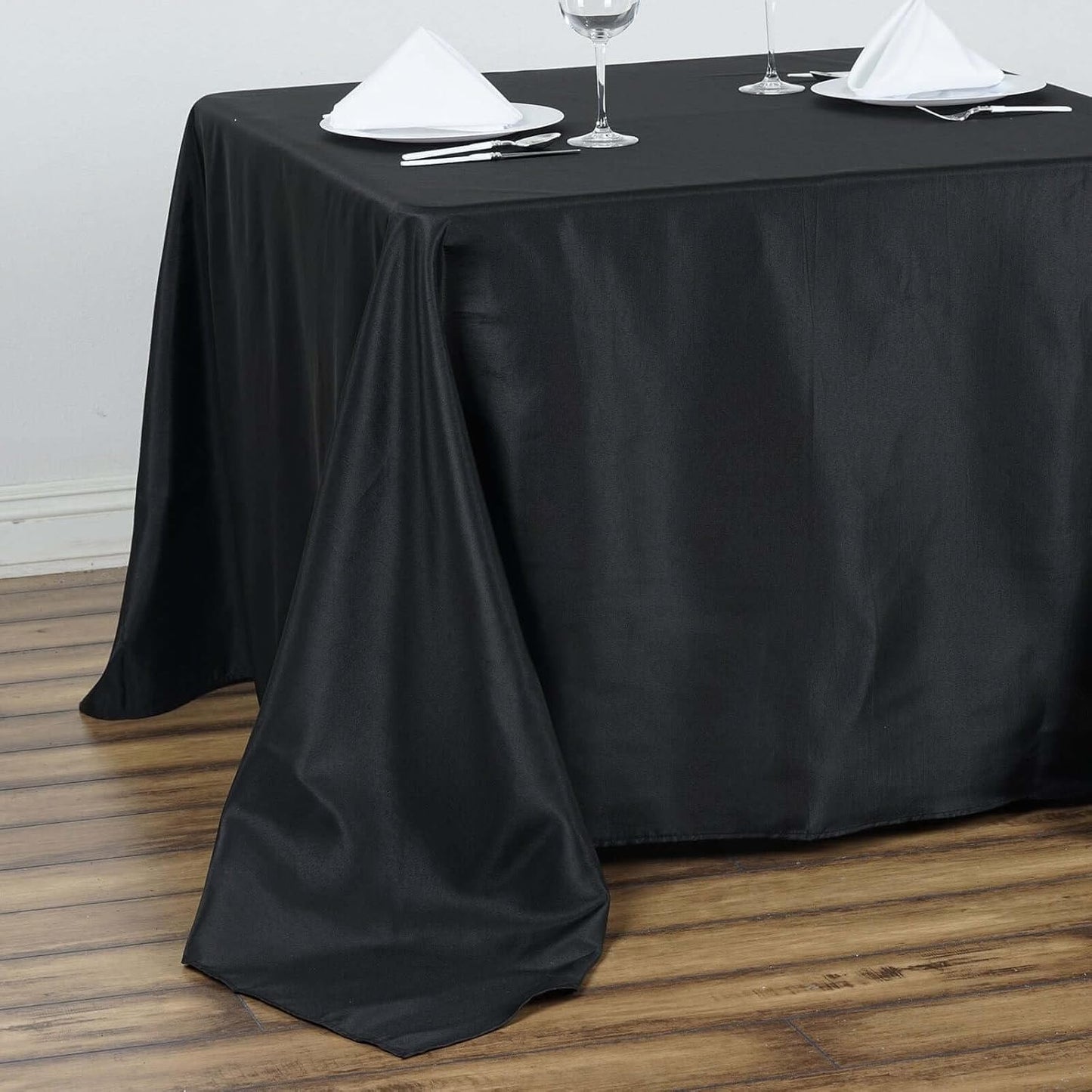 Efavormart 90" Black Wholesale Linens Polyester Square Linen Tablecloth for Kitchen Dining Catering Wedding Birthday Party Events