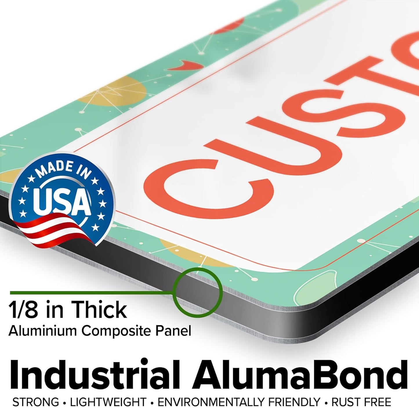 Custom Sign, Custom Street Sign, 11 Font Colors, 13 Font Styles, 4 Hole Options, 22 Sizes, 6x18 Inches, Rust Free DiBound, Fade Resistant, Made in USA by My Sign Center (Mid-Century Modern 1)