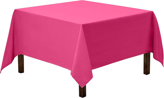 Gee Di Moda Square Tablecloth - 52 x 52 Inch Fuchsia Table Cloth for Small Square or Round Tables - Heavy Duty Washable Fabric - for Buffet Table, Holiday Party, Dinner, Wedding & Baby Shower