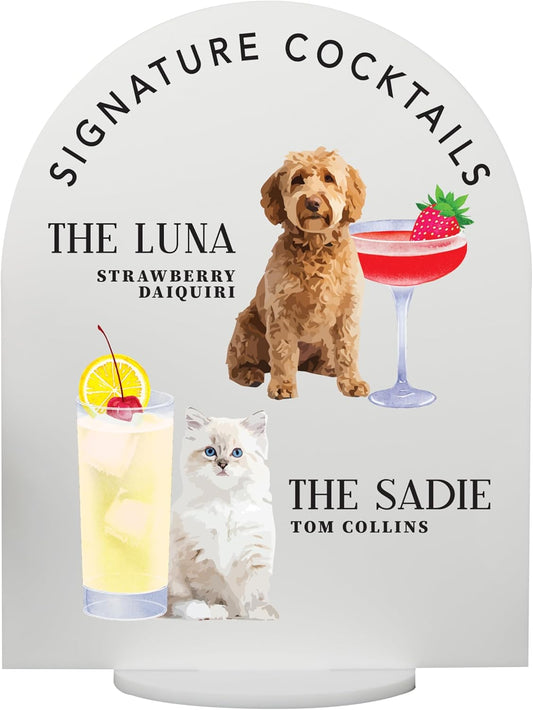 Pet Signature Drink Wedding Signs